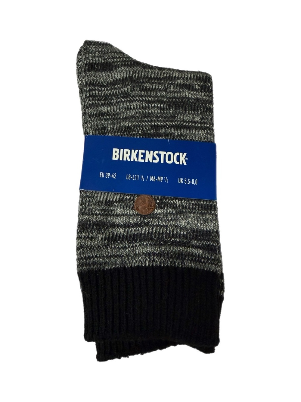 Birkenstock Roma Socks Anthracite Lg.| Women's 8-11.5/ Men 6-9.5 Crew Cotton
